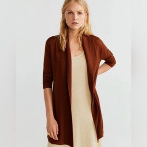 Women's Brown Open-Front Sweater